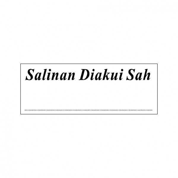 Salinan Diakui Sah Stock Stamp BS-6, 38x14mm